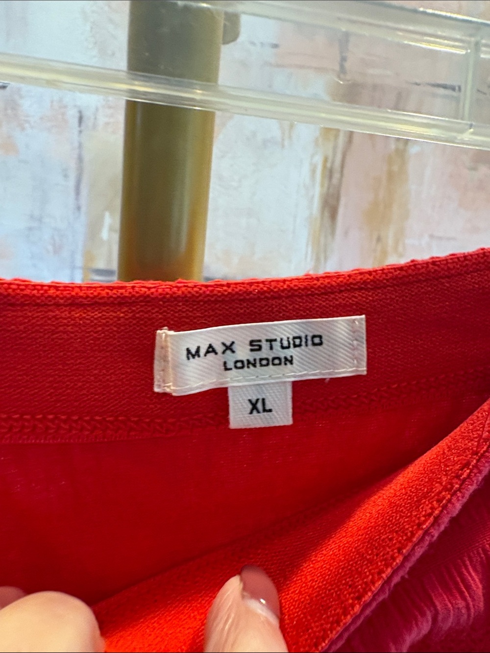 Max Studio Red Textured Maxi Skirt - Picture 2 of 6